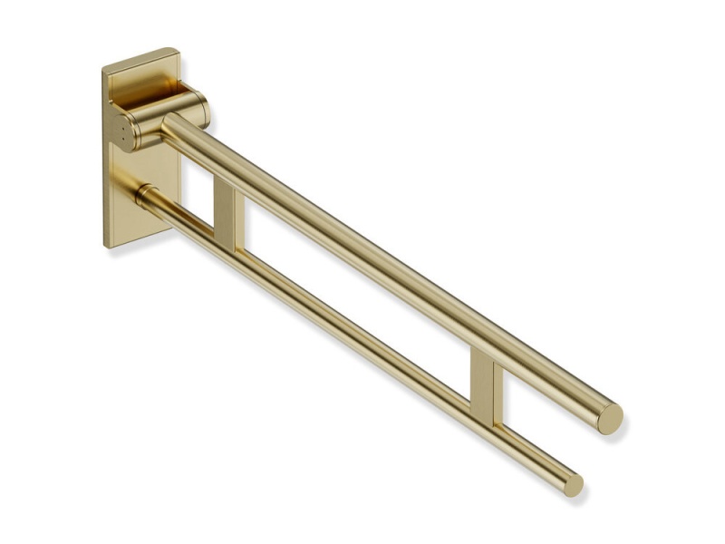 HEWI Metallics Hinged Duo Support Rail '850' - Brushed Brass